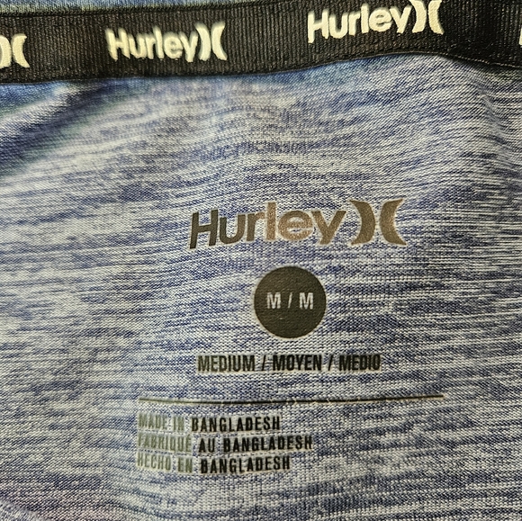 Hurley Blue Heathered Tee Medium - Picture 5 of 5